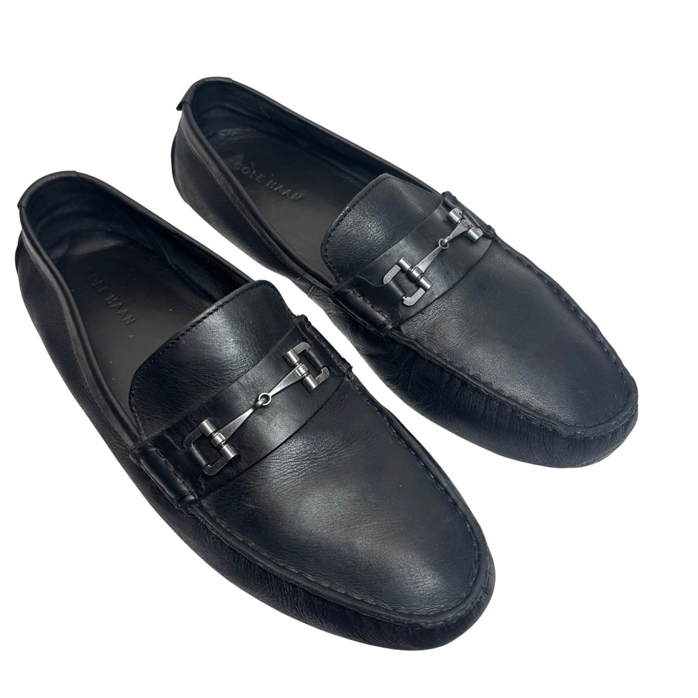 Cole Haan HorseBit Driver Loafers 11.5 M Black Leather‎ Preppy Golf Academia
